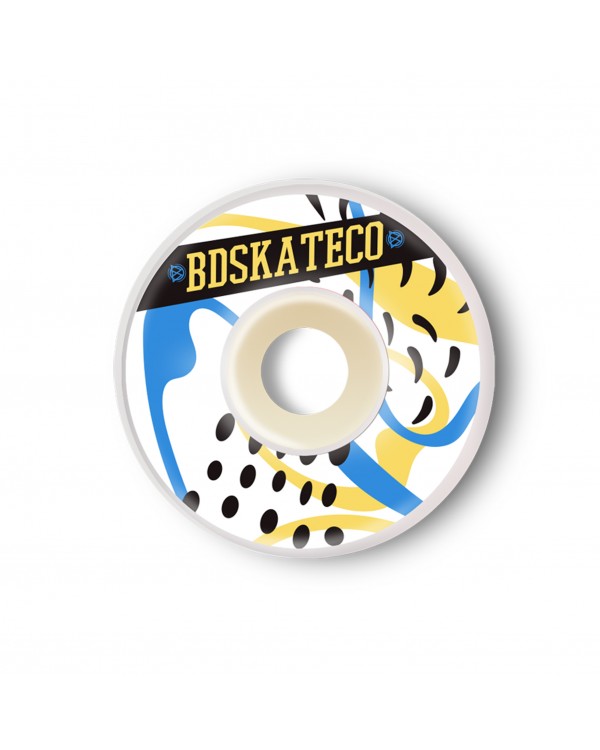 Set of BDSKATECO Wheels. SPLASH Yellow Blue